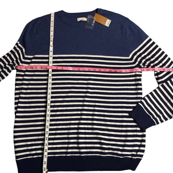 SONOMA Nautical Navy White striped Cotton Lightweight Sweater Size XXL 2XL nwt - Picture 5 of 9